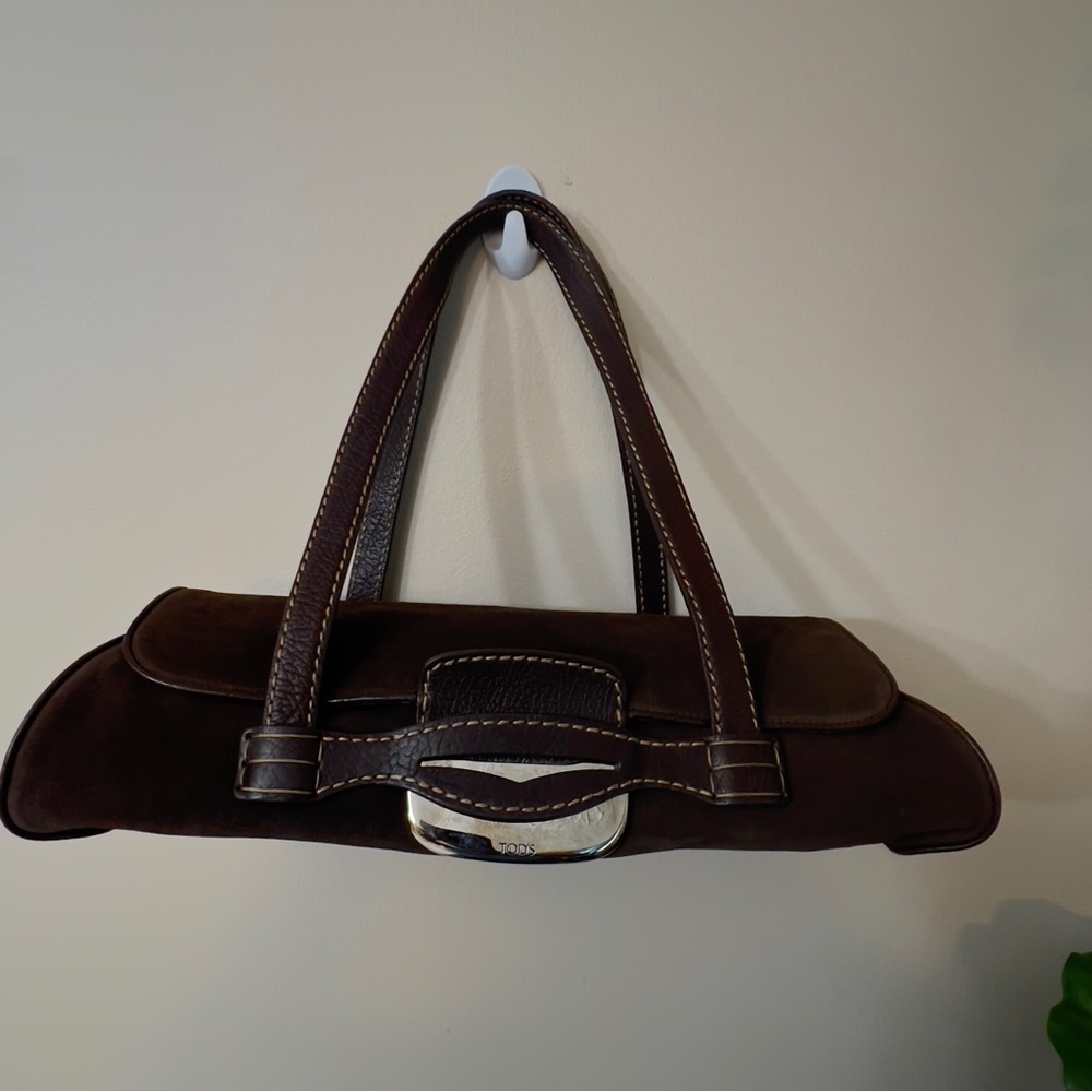 Tods Vintage Elegant Brown Leather Handbag. NWOT - Picture 8 of 9
